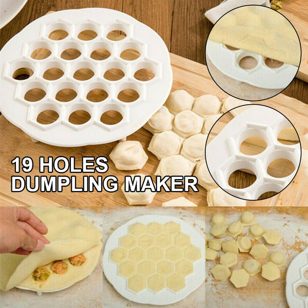 DIY Dumpling Maker Mould 19 Holes Ravioli Dough Press Cutter Kitchen Gadget Tool 