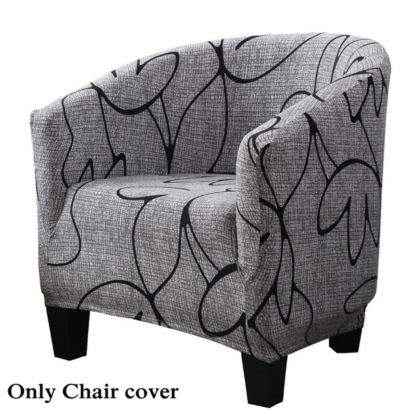 grey floral tub chair