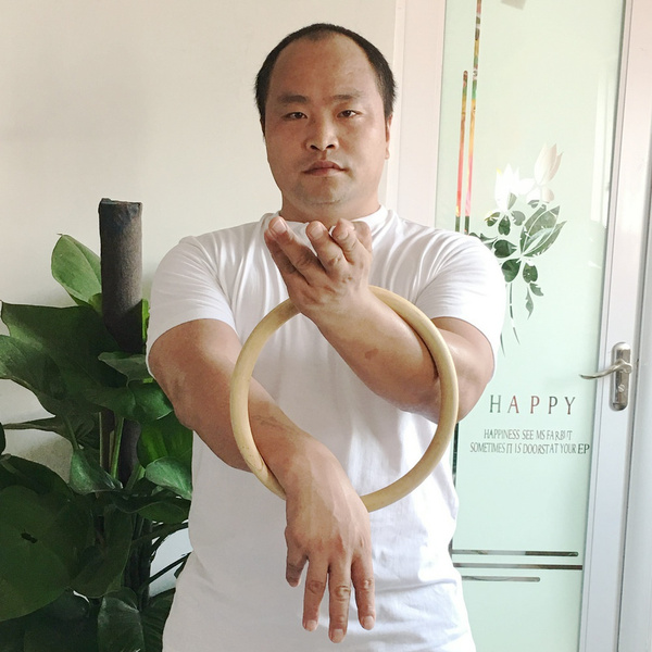New Wing Chun Ring Kung Fu Training Physical Exercise Hand Strength Rattan Ring for Martial Arts