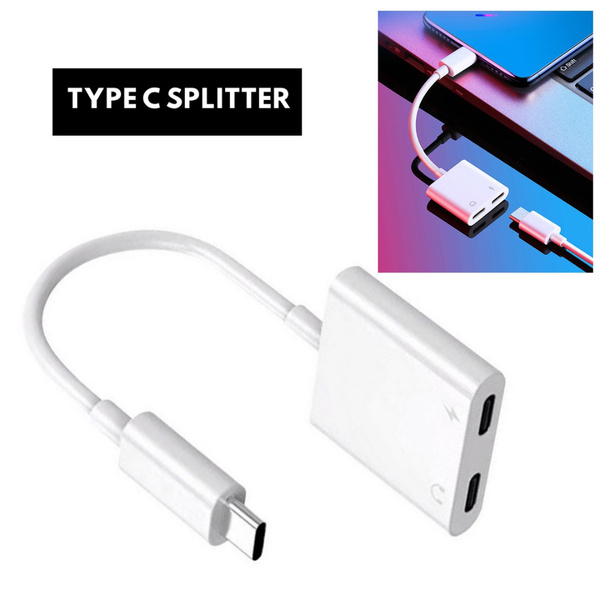 C type adapter online for headphone and charger