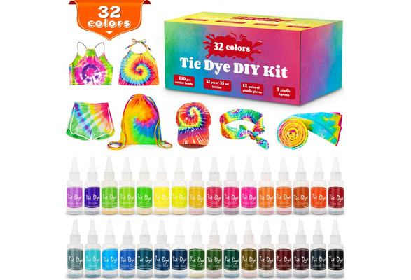 Tie Dye Kit, 32 24 Colors Shirt Dye Kit for Kids, Adults, User-Friendly,  Add Water Only Indoor and Outdoor Activities Supplies DIY Dyeing Kit, All  in One Creative Tie-Dye Kit Perfect for