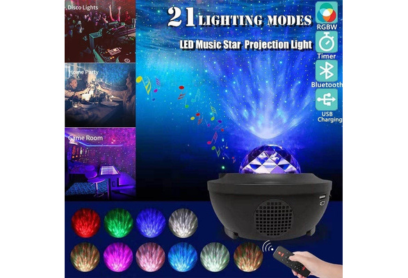 Led Starry Sky Night Light Bluetooth Music Water Wave Projector With 21 Lighting Modes Remote Control Timer Usb Powered Sound Activated Stage Laser Star Projection Lamp Wish