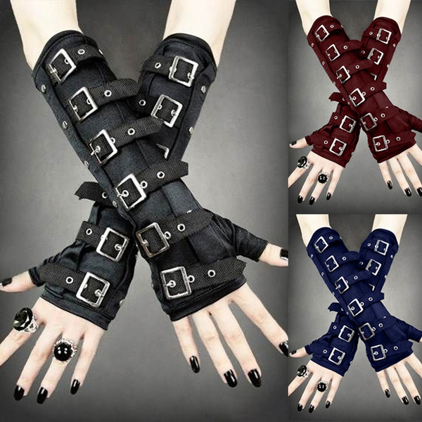 Gothic fingerless best sale gloves