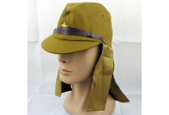 1pcs Japanese Army Soldier Cap for Men WW2 Officer Field Wool Cap