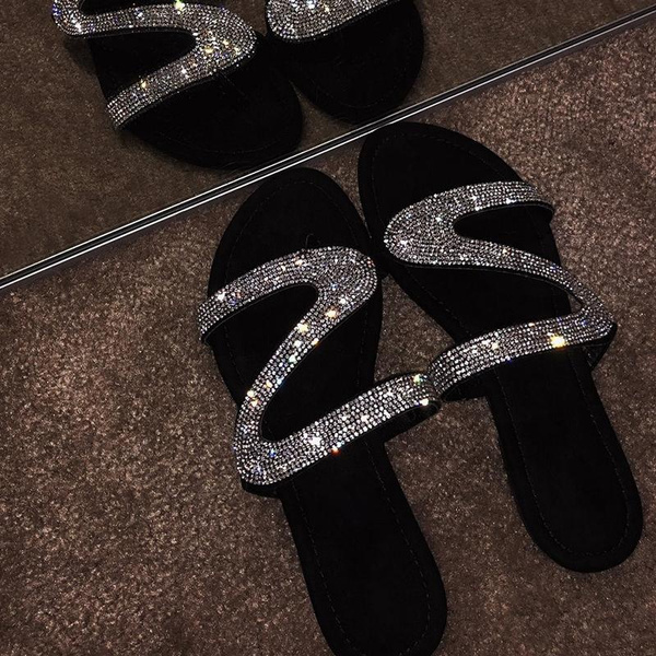 diamond embellished sandals