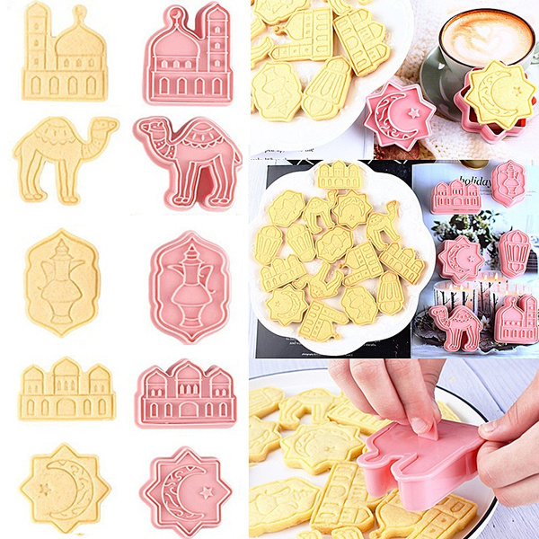 6Pcs EID MUBARAK Camel Moon Star Mold Cookie Cutters Ramadan Muslim Baking Tools