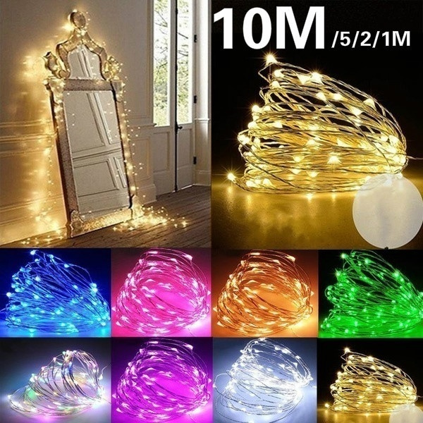 20/50/100 LED String Battery Operated Copper String Wire Fairy Lights Xmas Party 20/50/100 LED String Battery Operated Copper String Wire Fairy Lights Xmas Party
