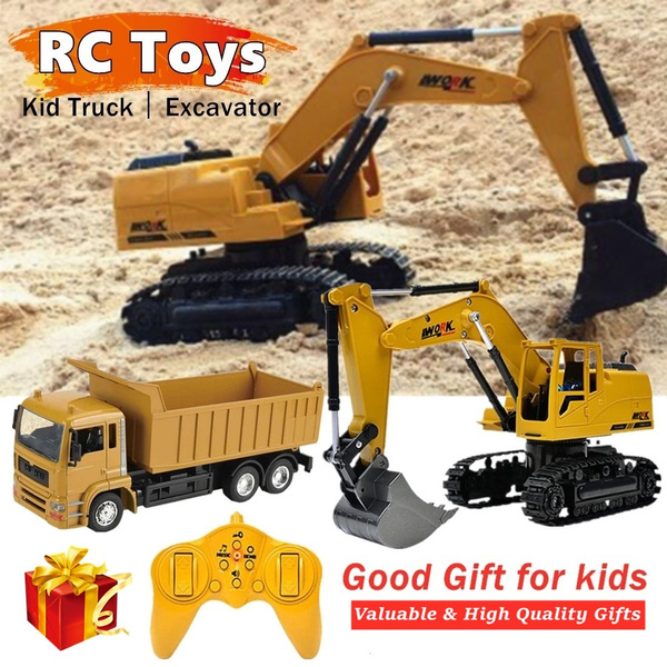 Remote Control Excavator Truck RC Construction Vehicles Model Toy Gift 