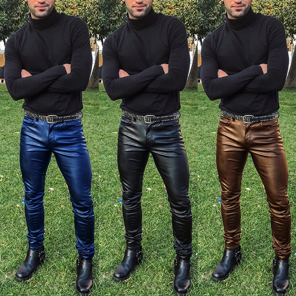 green leather pants mens