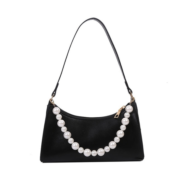 Mini black fashion pu handbag with pendant