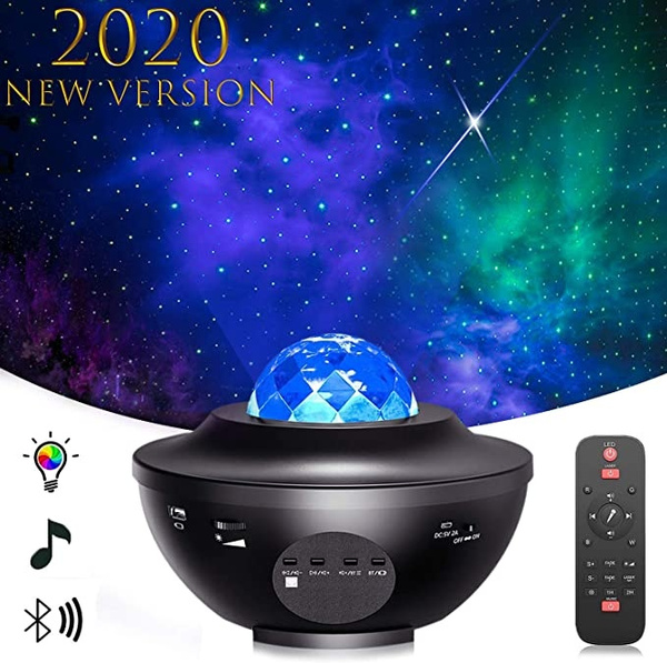 Ocean Wave LED Night Light Projector Lamp with Buletooth Music Speaker Bedroom 