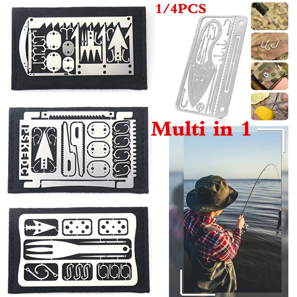 Fishing Gear Credit Card Multi-Tool Outdoor Camping Equipment Survival  Tools Hunting Emergency Survival EDC Kit