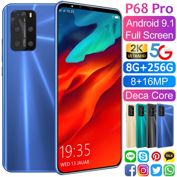 2020 Hot Sale New P68 Pro Smartphone Face/Fingerprint Unlock 4G Cellphone  Android 9.1 8GB+256GB 10 Core 8.0MP+16MP Dual Sim Mobile Phone | Wish