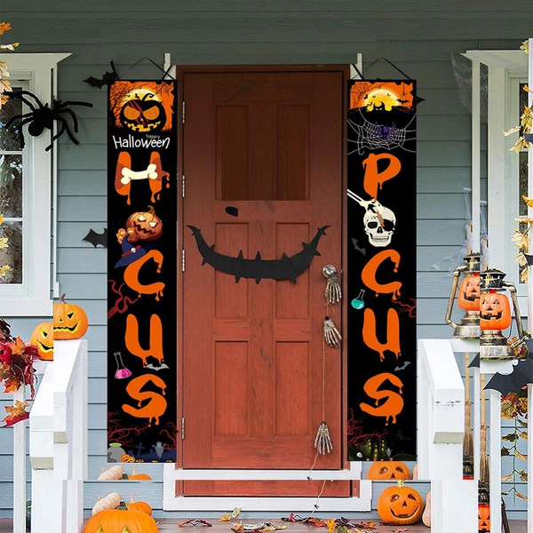 Details about   Halloween Banners Trick or Treat Porch Front Door Hanging Signs Home Party Decor 