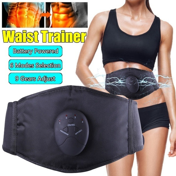 Muscle Vibration Abdominal Trainer Body Slimming Belt ABS Massager ...