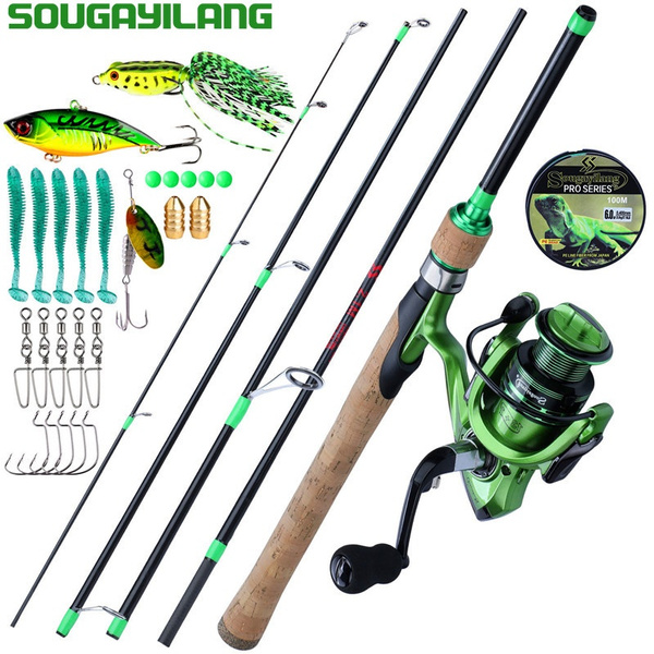 Spinning Fishing Rod Reel Set Portable Fishing Rod with Reel Lure Line  Connector Combos Spinning Fishing for Carp Bass Trout Fishing Tackle