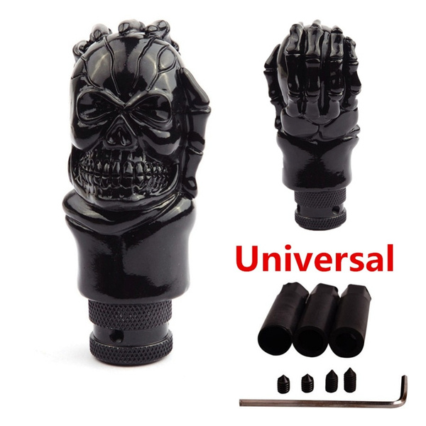 Modified Auto Car Gear Head Cartoon Character Skull Manual Automatic Gear  Shift Knob Black Metal Easy To Install Come with 3 hoses (8mm,10mm,12mm) |  Wish