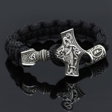 viking, amuletbracelet, vikingrunesbead, Wool