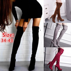 Knee High Boots, Plus Size, Womens Shoes, long boots