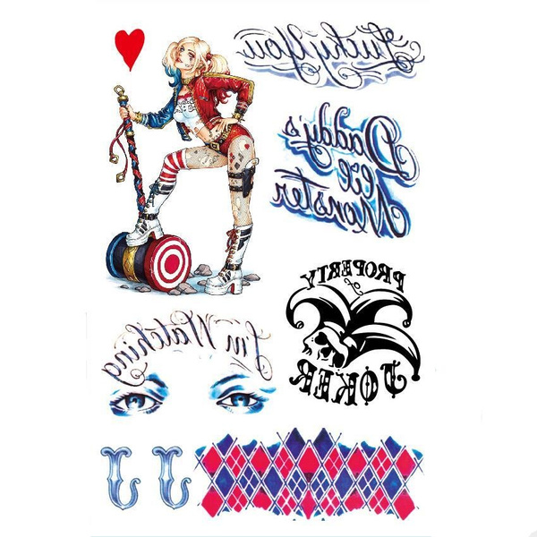 Halloween Suicide Squad Tattoo Sticker Harley Quinn Joker Tattoo Sticker Men S And Women S Fashion Decorations Wish Halloween Suicide Squad Tattoo Sticker Harley Quinn Joker Tattoo Sticker Men S And Women S Fashion Decorations Wish