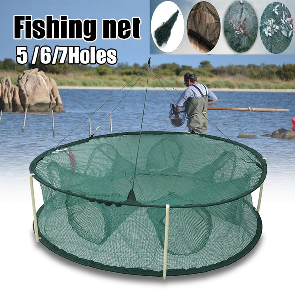 Portable Folded Fishing Net, Crab Drop Fish Network with Rope, Hand Casting  Cage Mesh Trap for Minnows,Lobster,Crawfish, Shrimp - AliExpress