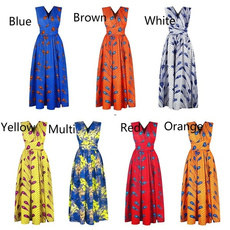 womensafricandressethnicstylesexysplitlongdre, long dress, Dress, strap