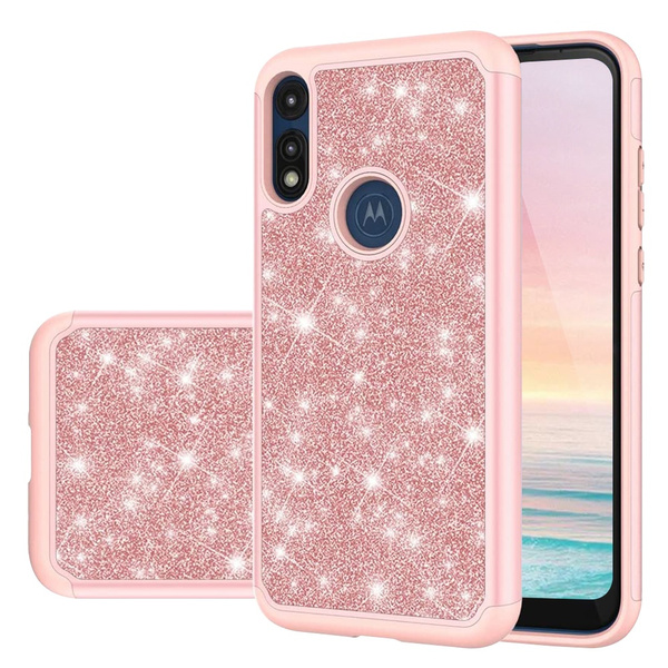 Glitter Bling Cute Girls Women Design Dual Layer Heavy Duty Hybrid Drop  Protector Phone Case Cove For Motorola Moto E 2020 | Wish