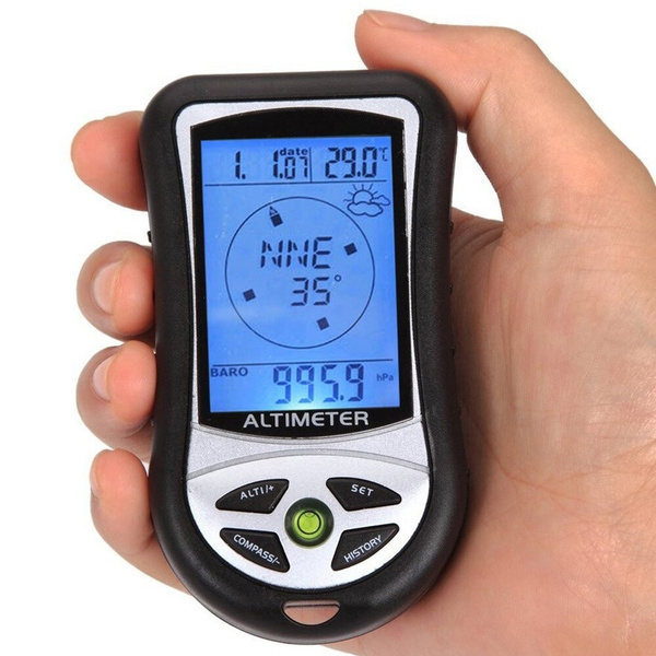 8-in-1 Handheld Electronic Altimeter Compass Pressure Gauge Elevation Meter  Thermometer Outdoor Fishing Barometer Meter