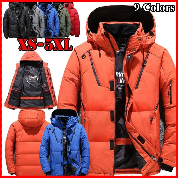 40 Degrees White Duck Down Jacket Men Thick Winter Big Fur Collar Warm Parka  Windproof Coat at Amazon Men's Clothing store