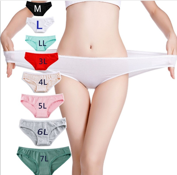 Fashionable and Sexy Women's Low Waist Underwear T-shaped Pants Modal  Cotton Large Briefs RC Fabric Widened and Fattened Women's Underwear Size:  M ~ 7L