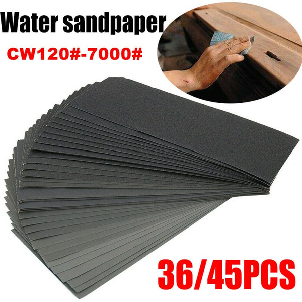 36/45PCS Mixed Wet Dry Waterproof Sandpaper 120-5000 Grit Sheets Assorted Wood 