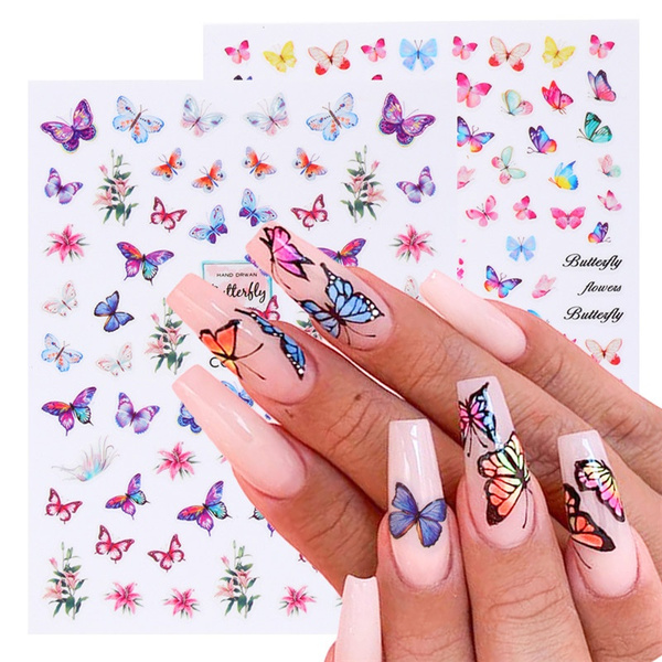 Holographic Butterfly Design Sticker Nail Art Decals Wish