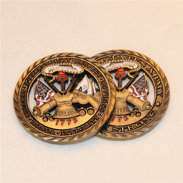 1775 us army core values ancient bronze commemorative challenge coin