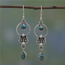 Sterling, Turquoise, Fashion, Dangle Earring