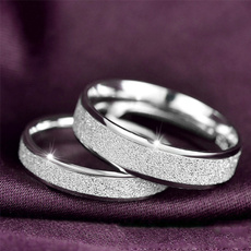  Simple Design Couples Stainless Steel Ring Engagement Wedding Ring Valentine Day Gift Couple Rings (1Pcs)