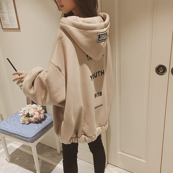 Oversized Zipper Hoodies Women Winter Trendy Ulzzang Korean Style