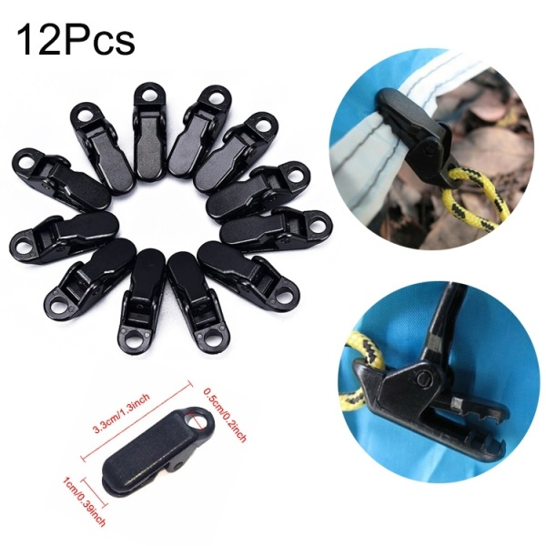 12Pcs Awning clamp tarp clips snap hangers tent camping survival tighten tool BY 