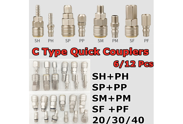 Pneumatic Fitting C Type Hose Quick Connector High Pressure Coupler Plug  Socket PP SP PF SF