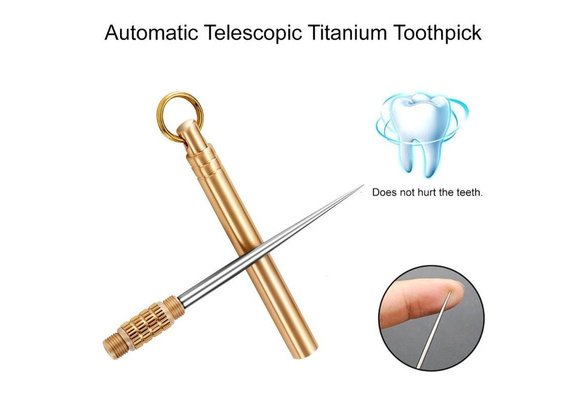 Titanium Outdoor EDC Toothpick Bottle Fruit Fork Camping Tool Toothpick-New 