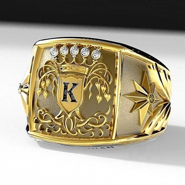 18k gold mens diamond ring