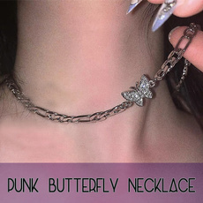 butterfly, clavicle  chain, Chain Necklace, Gifts