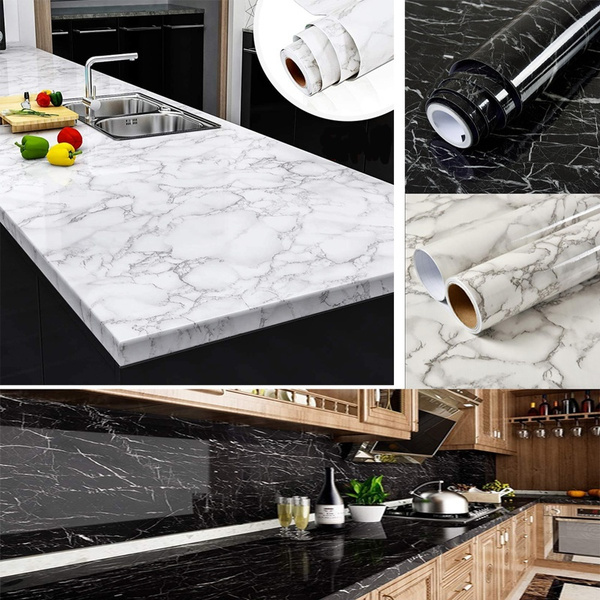 Marble Self Adhesive Wallpaper Kitchen Cabinet Countertop Waterproof ...