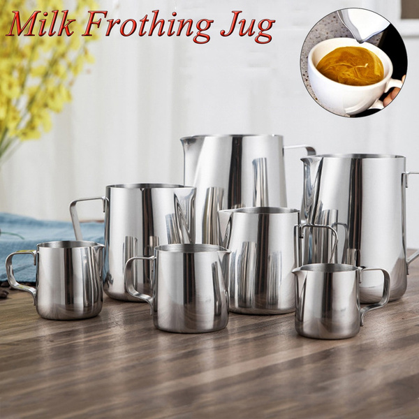 Stainless Steel Milk Frothing Jug Durable Coffee Creamer Art Pitcher With Spouts