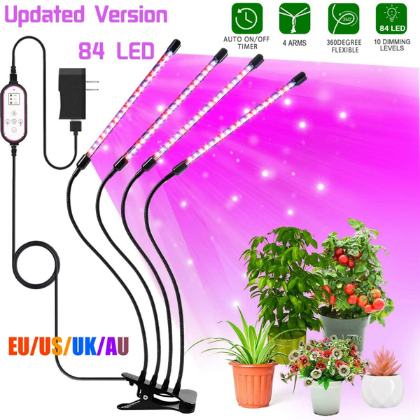 Tripod Adjustable 11-63 inch Upgraded Wolezek 4-Head LED Grow Light with Tripod Stand for Indoor Plants 4/8/12H Timer 80 LED Full Spectrum Floor Grow Lamp with Dual Controllers 