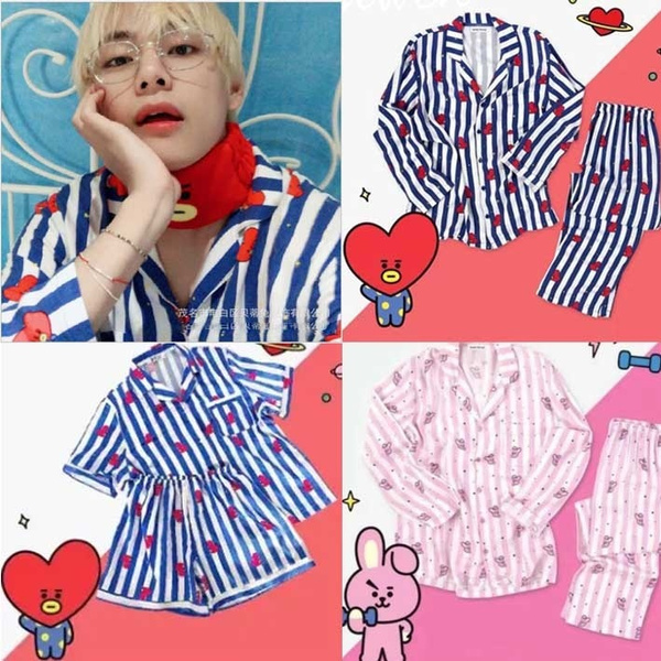 BTS new cartoon cute q version printing home wear pajamas Wish