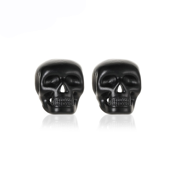 black skull stud earrings