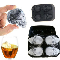3D Skull Shape Ice Cube Mold Maker Bar Party Silicone Trays Chocolate Mould shop 