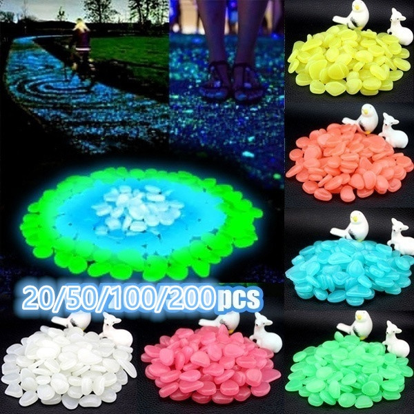 12 Colors 20/50/100/200PCS Glowing Pebbles In The Dark Garden for ...