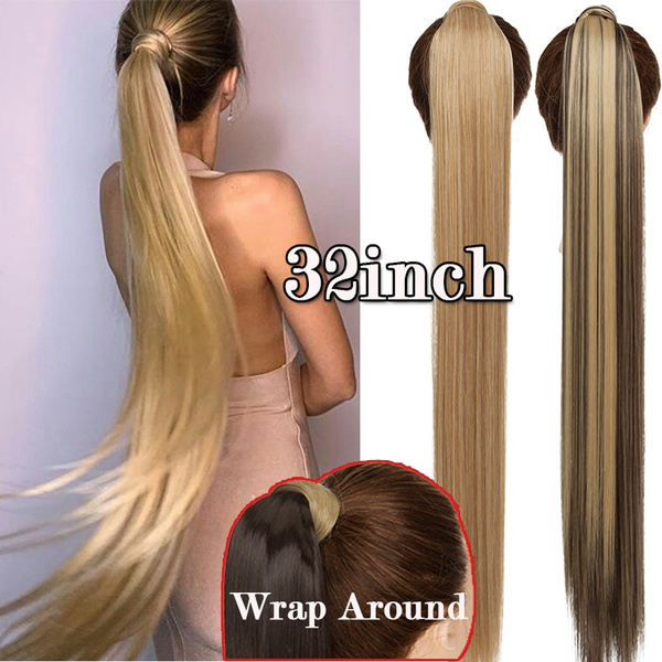 Fashion Ponytail Extensions Women Girls Super Long Silky Straight Clip in Hair Extensions 32inches Ponytails Wrap Around | Wish Fashion Ponytail Extensions Women Girls Super Long Silky Straight Clip in Hair Extensions 32inches Ponytails Wrap Around | Wish
