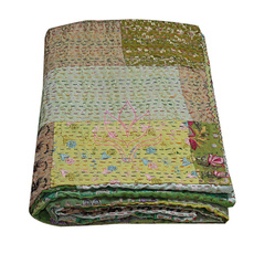 patchworkkantha, cottonkhambadiya, Throw Blanket, Bedding